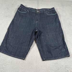 Sean John Men's Denim Bermuda Shorts 42 Blue Relaxed Fit Colorful SJ Logo